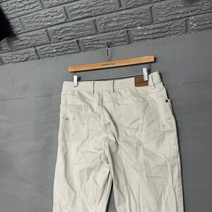 GenTeal Mens 5-Pocket Twill Pants Stone Off-White W32 L30 Straight Leg Casual